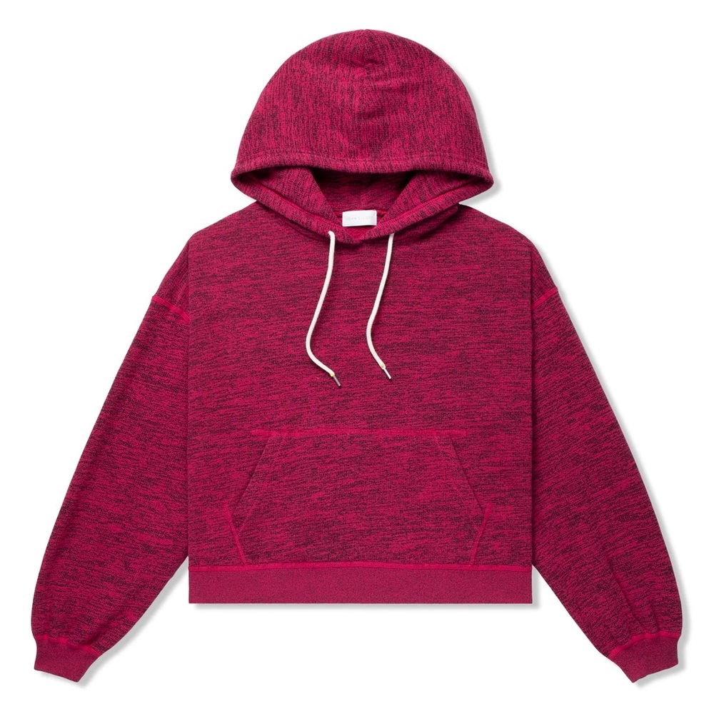 John Elliott Fuchsia Hooded Cropped Sweater Size M